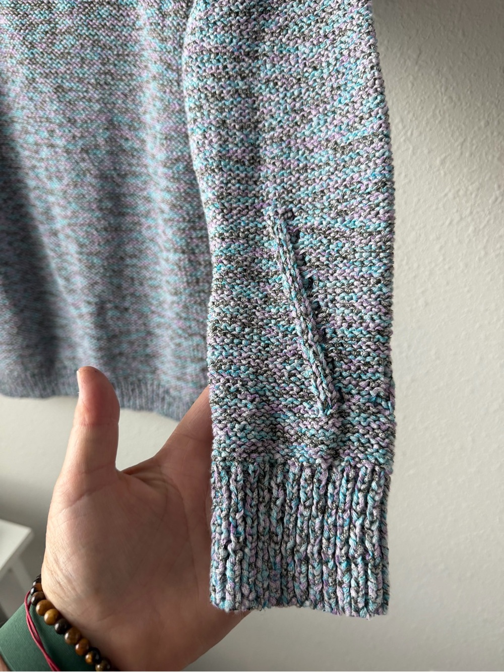 Talbots Multicolor Speckled Crewneck Sweater - Blue, Pink, White - Picture 4 of 8
